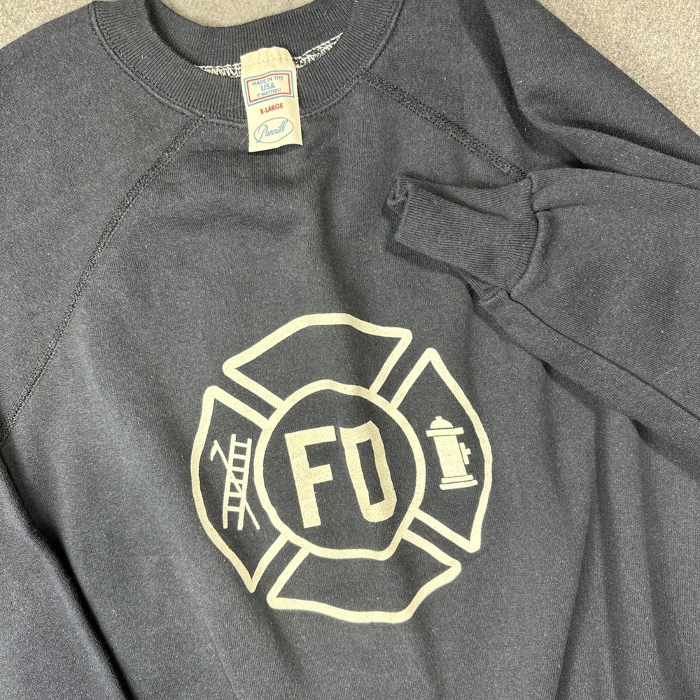 Vintage Pannill Sweatshirt Mens XL Fire Dept.‎ Crewneck Pullover Made In USA 90s